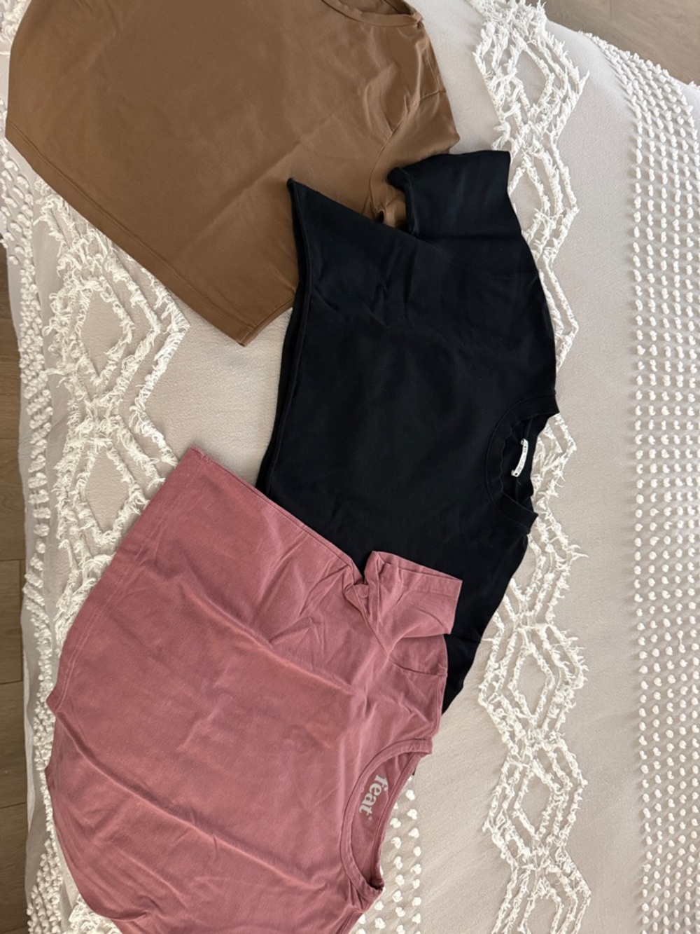 Bundle of 3 tops in Brown, Black, Dusty Pink